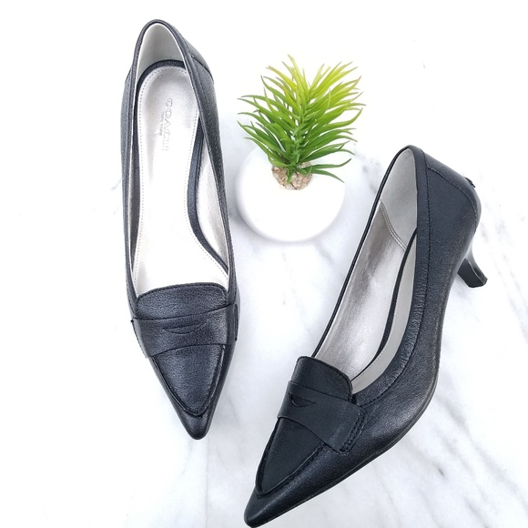 Coach Shoes - SOLD!! SOLD!! Coach Weslie Pump Black Kitten Heels